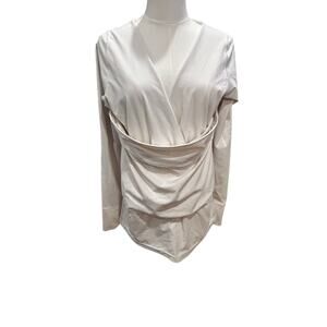 Lalabu white long sleeve baby wearing shirt soft stretchy comfortable large